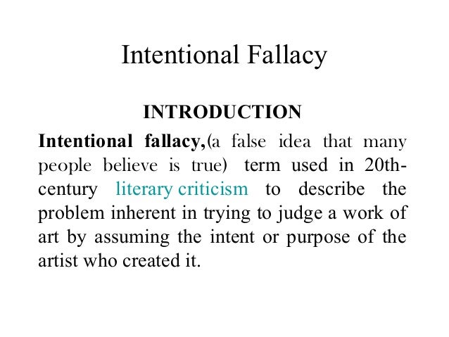 intentional fallacy wimsatt